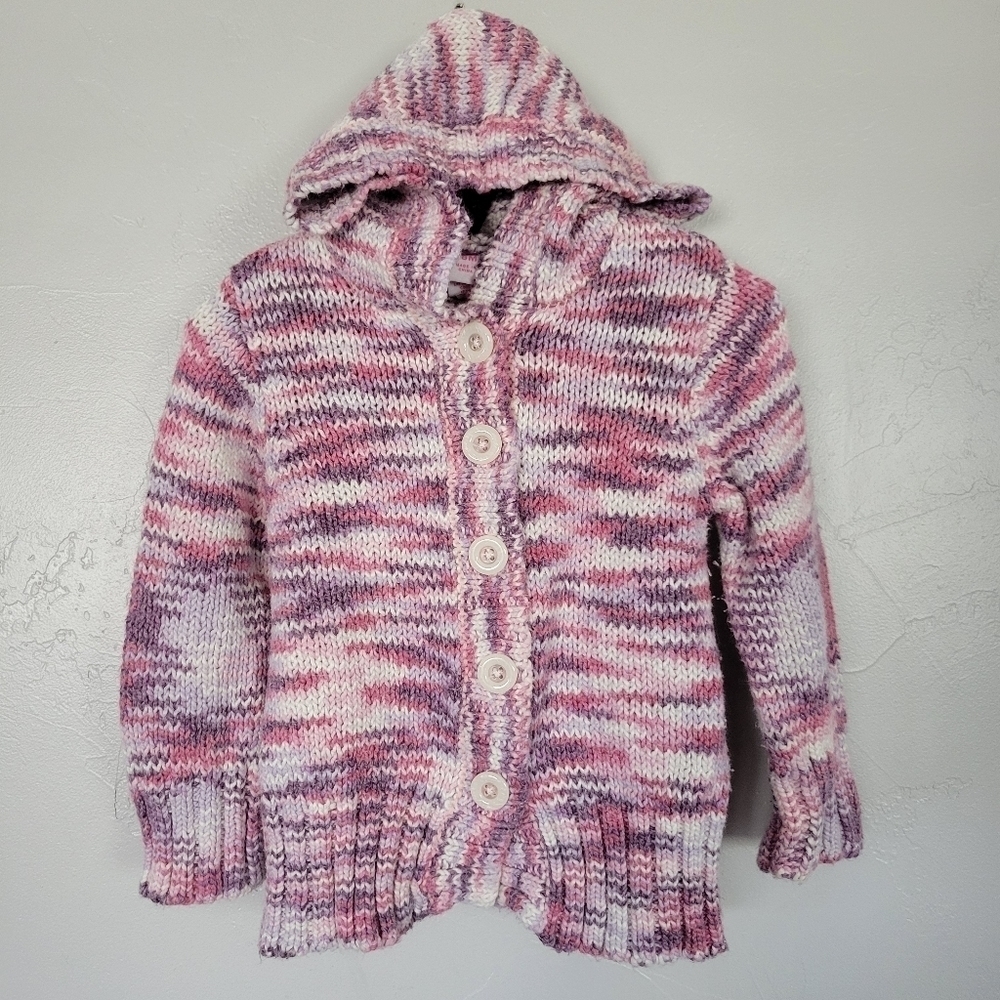 Circo Baby Girl 18 Months Sweater Cardigan Button Up Jacket Pink White Purple